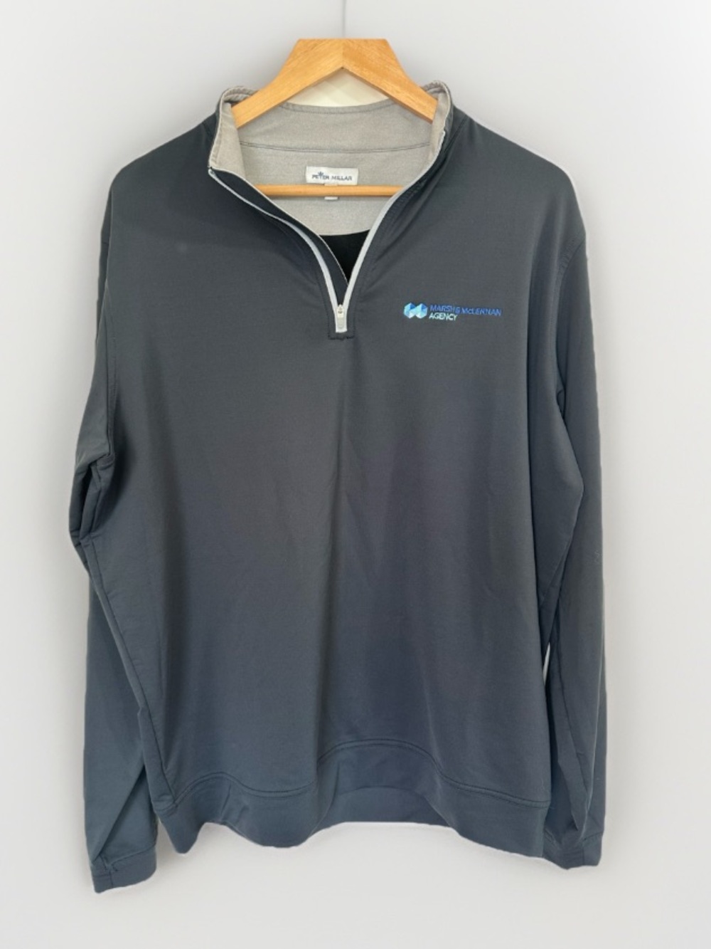 Peter Millar Navy Quarter Zip Pullover Large‎ Mock Neck Preppy Golf